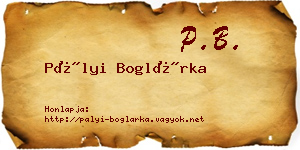 Pályi Boglárka névjegykártya