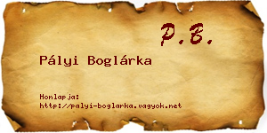 Pályi Boglárka névjegykártya