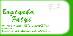 boglarka palyi business card